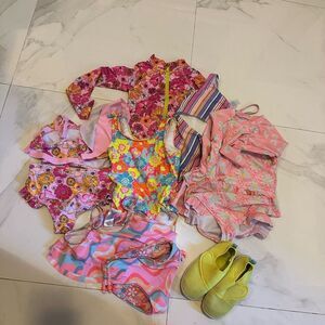 BUNDLE of 6 Betsey Johnson Kids Swim Bikinis - Pink, Yellow, Multicolor